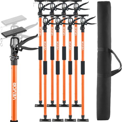 VEVOR Asta Supporto per Martinetto Installazione Armadietti, Confezione da 8, Asta di Supporto Telescopica Acciaio da 116-290 cm, Regolabile a 3 Capacita max. 70 kg per Sollevamento di Cartongesso