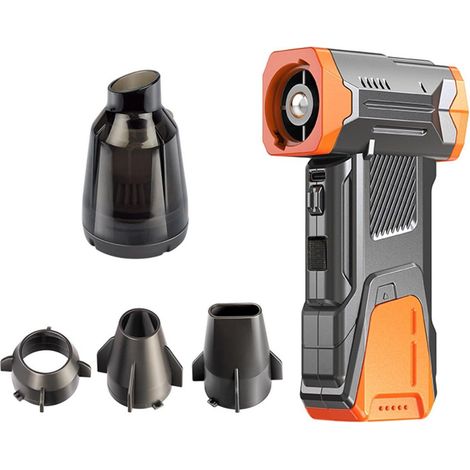 Mini Souffleur Turbo 130000 RPM Orange, Dépoussiéreur Électrique Puissant 8000mAh pour Neige, Poussière & Voiture (1/5)