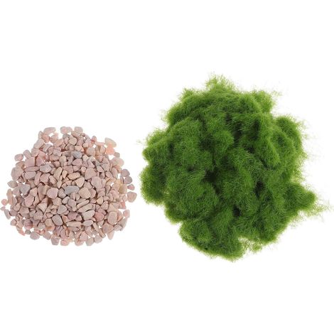 1 Ensemble Tapis de Gazon Artificiel avec Poudre et Pierre de Gazon Factice (1/5)