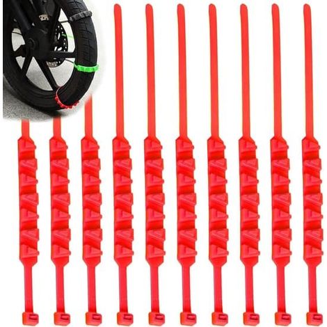 Pièces de véhiculeLot de 10 chaînes de vélo, adaptées aux pneus de vélo, motos et scooters électriques (rouges). (1/5)