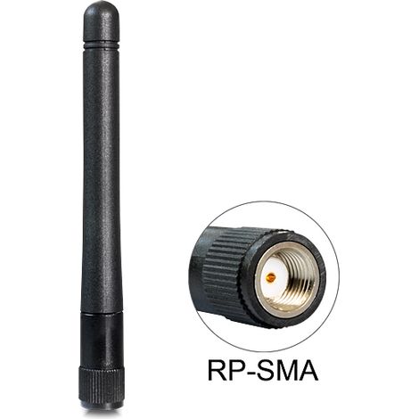 Delock antena wlan 802.11 ac / a / b / g / n rp-sma 2 dbi omnidireccional rÍgida