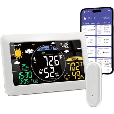 Wetterstation, Echtzeitdaten, Steuerung per App, WEISS (1/2)