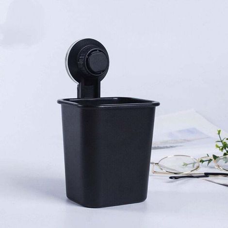 Zahnbürstenhalter mit Saugnapf zur Wandmontage für Badezimmer, Dusche, Rasierer, elektrische/batteriebetriebene Zahnbürsten, Zahnpasta-Organizer, kein Bohren oder Nageln erforderlich (Schwarz)