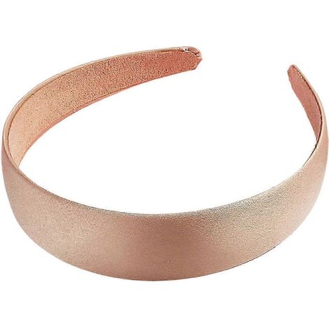 Bandeau à cheveux de 3 cm de large, couleur unie, recouvert de tissu doux au toucher, accessoire de coiffure polyvalent-NougatBrown (1/5)