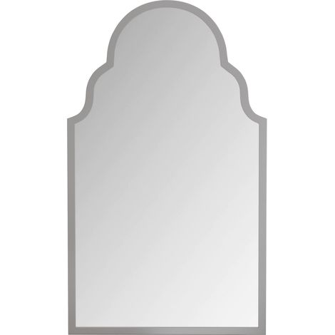 Miroir rectangulaire argenté 61 x 101 cm, miroir mural avec cadre en métal, miroir de salle de bains pour mur, décoration murale pour salle de bains, salon et chambre (1/5)