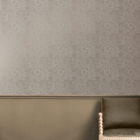 Papier peint intissé William Morris Marigold Fibrous Neutral 1005 x 52cm Naturel