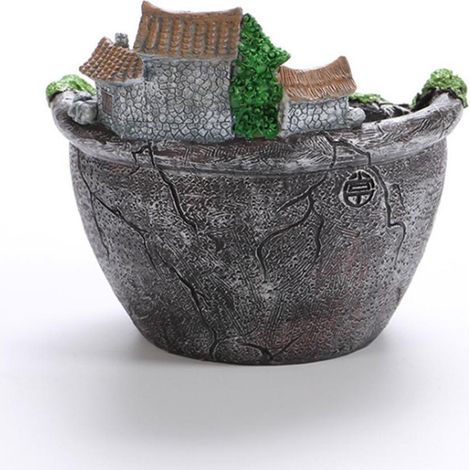 Pot de plante succulente avec maisonnette, panier fleuri décoratif pour jardin, cache-pot suspendu. (1/4)