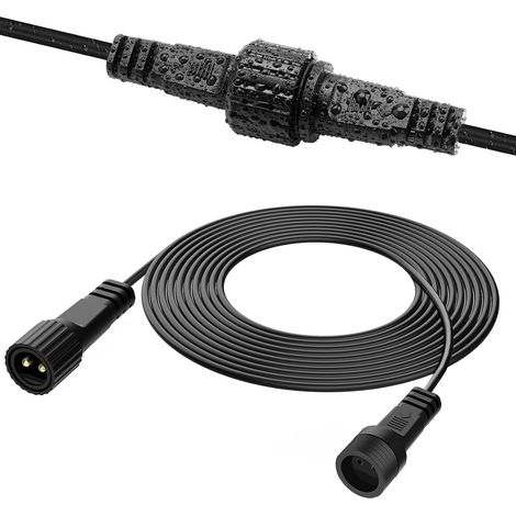 Câble de Rallonge 5M/16.4Ft pour Lumières de Noël - Cordon IP65 Étanche pour Guirlandes LED, Lumières G40, Icicle et Autres Décorations (1/5)