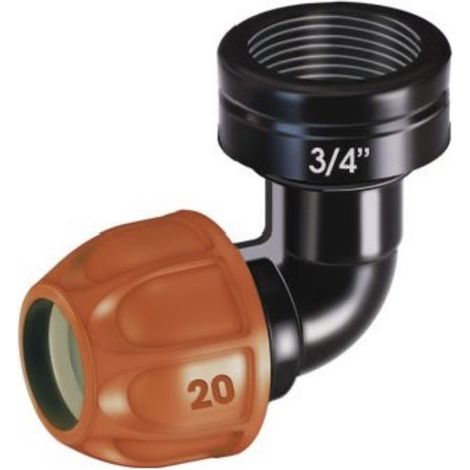Winkelverschraubung für 20mm Rohr mit 3-4" Innengewinde