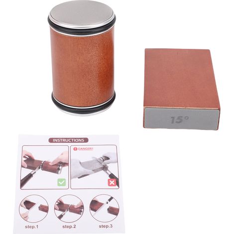 Kit Affûteur Couteaux à Rouleau Accessoire Aiguisage Cuisine Angle 15/20 Degrés Base Aimantée Bois Hêtre (1/4)