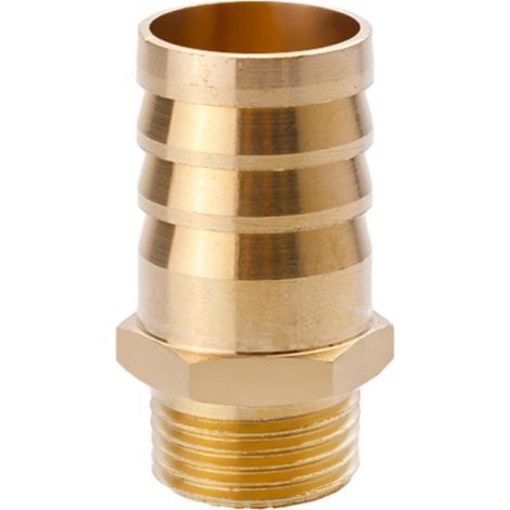 Raccord cannelé en laiton 1/2", filetage femelle, épisseur de métaux, barbillons, raccord tuyau, connecteur adaptateur pour air, eau, huile (épaisseur 8 mm) Filetage Mâle G3/8 19MM (1/5)