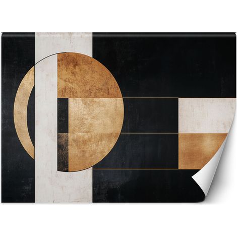 Fototapete Geometrische Abstraktion Schwarz und Gold 100x70 cm (1/5)