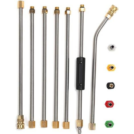 Rallonge de baguette de nettoyeur haute pression, irrigation agricole de pulvérisateur de pistolet de laveuse avec 5 embouts de buse pour le jardin pour la pelouse. (1/5)