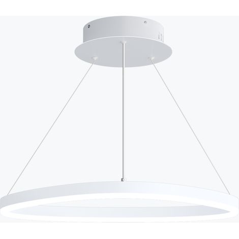 Mai & Mai Pendelleuchte 50cm LED Hängelampe Dynamisches Wellendesign 3000K/4000K/6000K Verstellbares Kabel 16W Weiß Hängeleuchte für Esszimmer Wohnzimmer Schlafzimmer Alivetta7287