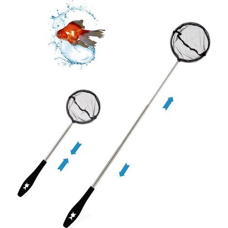 Aquarium Net, Telescopic Stainless Steel Handle, Soft Nylon Net, Adjustable 31-61cm, For Fish and Shrimp (1/5)