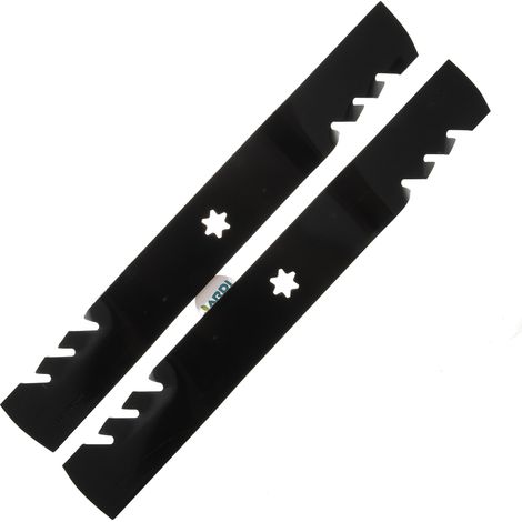 Jardiaffaires – Jeu de 2 lames Oregon Gator mulching 96,5cm – Compatible MTD – Fixation étoile 6 pointes – Pour coupe latérale (1/3)