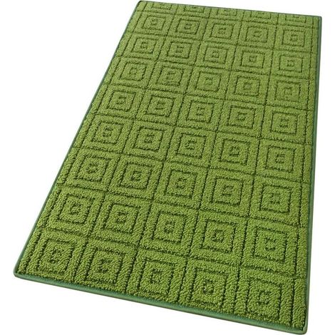 Tapis de Cuisine 3D Coureur Bordé Absorbant Antidérapant Lavable En Différentes Tailles Vert - 50x100 cm (1/4)