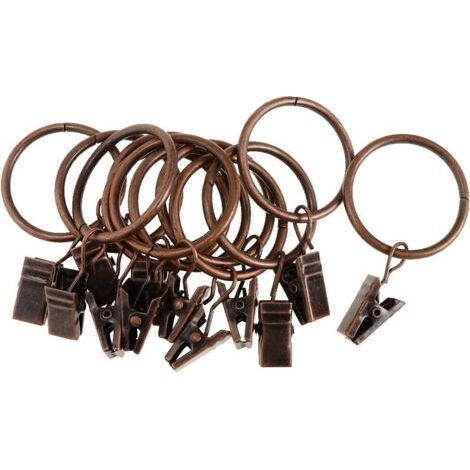 ALLIANDISSet de 12 anneaux de rideau de fer anneaux de rideau de douche - cuivre 32mm, rideaux de douche anneaux pour salle de bain (1/5)