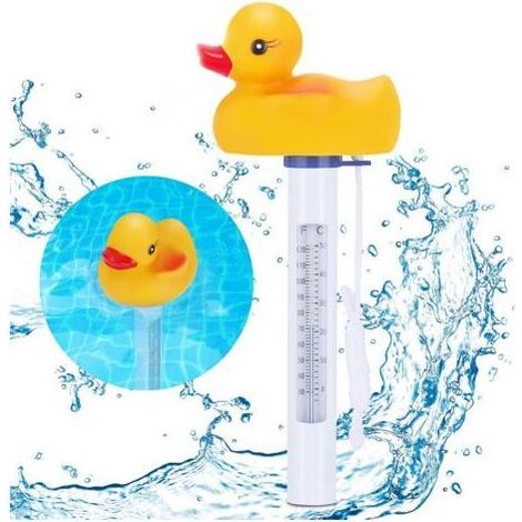 Stoßfestes, entenförmiges, schwimmendes Poolthermometer mit Befestigungsleine – für präzise Wassertemperaturmessung (1/5)