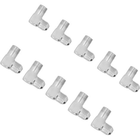 10 raccords coudés en fer 1/4 14mm blancs, accessoires durables pour pompe à air et compresseur, lot de 10, stockage longue durée (version standard) (1/5)