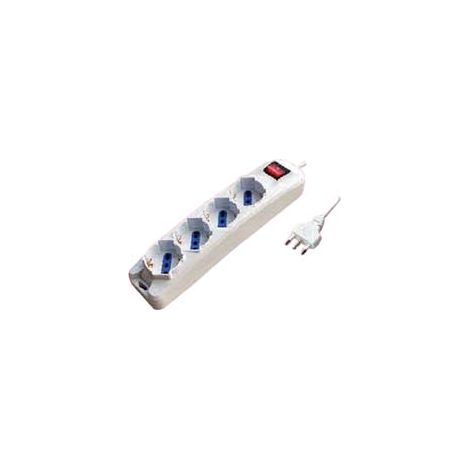 MULTIPRESA 4 POSTI CON SCHUKO E CON INTERRUTTORE- - colore bianco - 2 blister SYNTESY