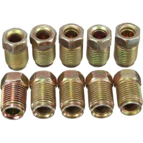 Vis de tuyau de frein mâle 10 mm x 1 mm, adaptée pour tuyau de frein 3/16" 3/8" UNFx 4tpi