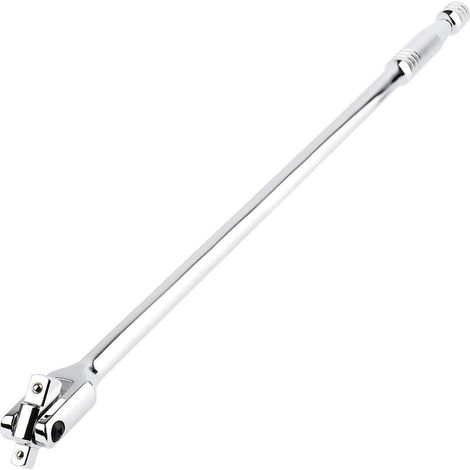 MAXPOWER 2 in 1 Gelenkgriff Drehgriff mit 1/2" und 3/8" Antriebskopf, 600mm/24 Schiebegriff mit Gelenk, Extra Belastbar für Stecknüsse, Steckgriff Bruchfest