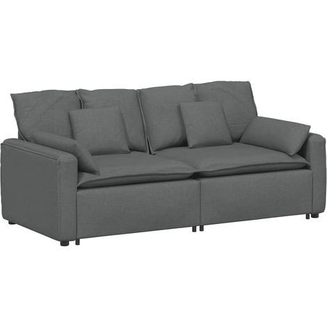 vidaXL Divano Modulare con Cuscini Grigio Scuro (1/5)