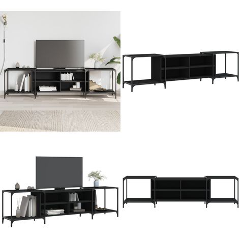 Meuble TV noir 203x37x50 cm bois d'ingénierie - Meubles TV - Meuble Téléviseur - Meuble Audio Vidéo - Meuble Hifi - Console TV - Home & Living (1/5)
