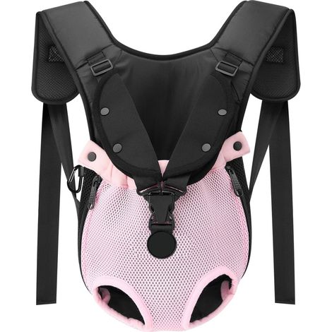 1 Sac de transport pour chien, harnais ventral réglable, maille respirante, coussin doux, voyage petit moyen animal (1/4)