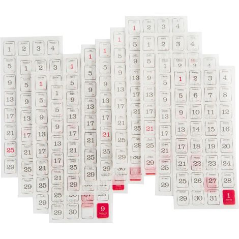 Étiquettes Calendrier 365 Jours, Stickers Date 17,1 X 21 Mm, 12 Feuilles Pour Agenda Journal Scrapbooking (1/5)