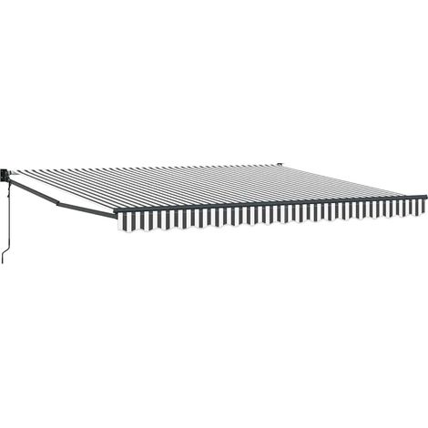 Maison Exclusive - Auvent rétractable anthracite et blanc 4x3 m tissu et aluminium