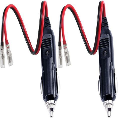 2 Pcs Adaptateur Mâle pour Allume-Cigare avec Câble d'alimentation 16 AWG 12V/24V Universel, pour onduleur de Voiture, Pompe à air, Tasse électrique (1/5)