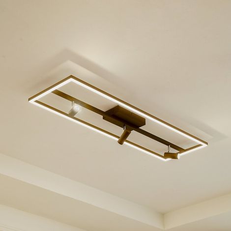 [GEBRAUCHT] B-Ware Lucande Deckenleuchte Deckenlampe Led Schwarz Yvor Aluminium Schwenkbar (1/2)