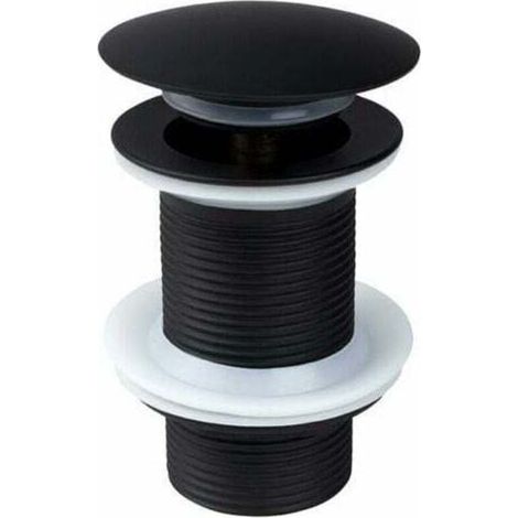 Bonde de Lavabo Noir Sans Trop Plein, Bonde de Lavabo Pop Up Noir Universelle, Bonde de Vidage Sans Trop Plein, Bonde de Vidange Sans Trop Plein, Bonde Pop Up Automatique pour Vasque a Poser, zhuoxu (1/5)