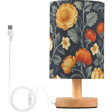 Petites lampes de chevet colorées avec motif floral d'été, lampe (1/5)
