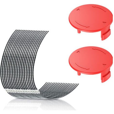 ALLIANDISLot de 10 cordons de tondeuse à gazon + 2 capuchons, diamètre 3,5 mm, bobines de rechange pour tondeuses à gazon, compatibles avec les bobines de rechange Bosch F016800431 AFS 23-3 (1/4)