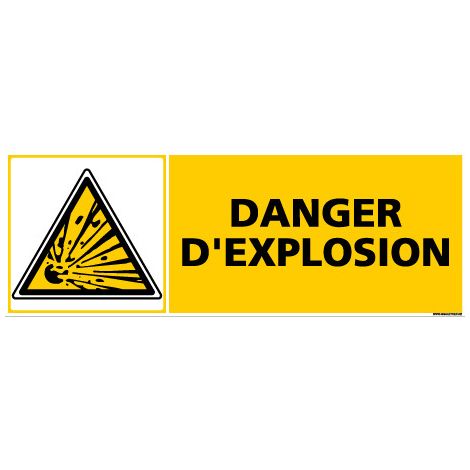 Panneau DANGER D'EXPLOSION (C0362) - Adhésif - 210 x 75 mm
