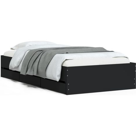 Maison Exclusive - Bettgestell mit Schubladen Schwarz 75x190 cm H