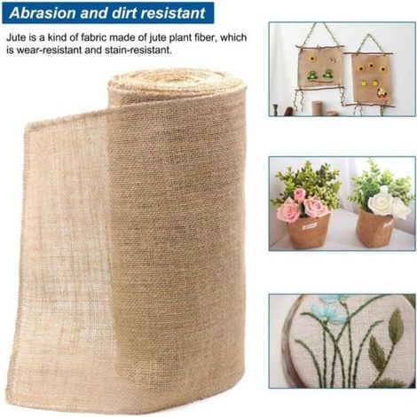 Chemin De Table - Toile De Jute - 10 M x 30 Cm - Découpable - Réutilisable (1/4)