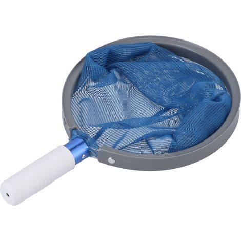 Flachbecken-Skimmernetz mit Aluminiumgriff und blauem Netzgewebe