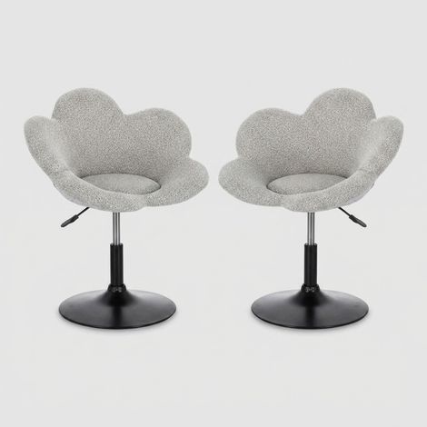 2 poltroncine moderne regolabili Fleur Nero YES - Grigio (1/5)