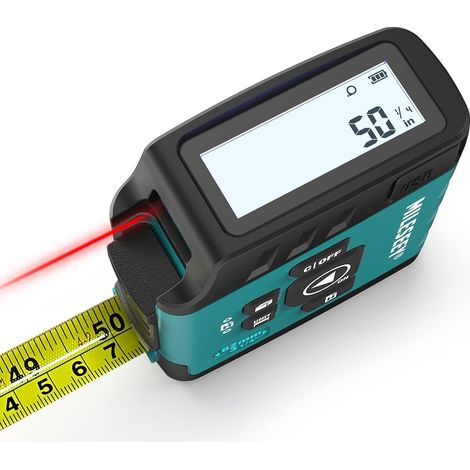 Digital laser tape measure, 40M laser measuring tool, retractable digital measuring tape with easy-to-read 5M fractions, rechargeable measuring tool for distance, area, volume (1/5)
