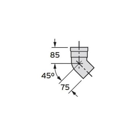 Vaillant Codo 45 grados (2 uds.) cond. para conducto de humos rígido DN 80, PP, 303259