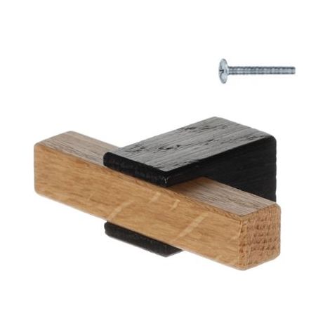Pomello in legno, rovere naturale verniciato / rovere tinto nero Riex XT10 (1/5)
