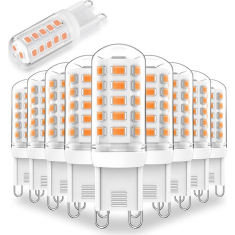 G9 3W LED-Lampe, dimmbar, warmweiß (2700K), 350lm, Ersatz für T4 30W/25W/20W Halogenlampen, G9-Sockel für Kronleuchter, flimmerfrei, 10er-Pack (1/5)