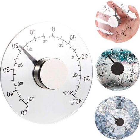 Außenthermometer Transparent, rund Thermometer für Zuhause Ø 10,7 cm (1/5)