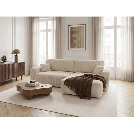BOBOCHIC - Canapé d'angle réversible convertible coffre AUSTIN gros velours côtelé (1/5)