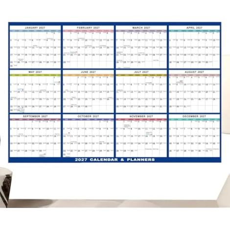 Grand planificateur mensuel 2027 – Calendrier mural en épais (1/5)