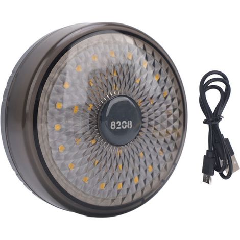 Guirlande lumineuse de camping d'extérieur, rechargeable, chargement USB, protection IPX4 résistante à l'eau pour tente, gris,DUBUNS